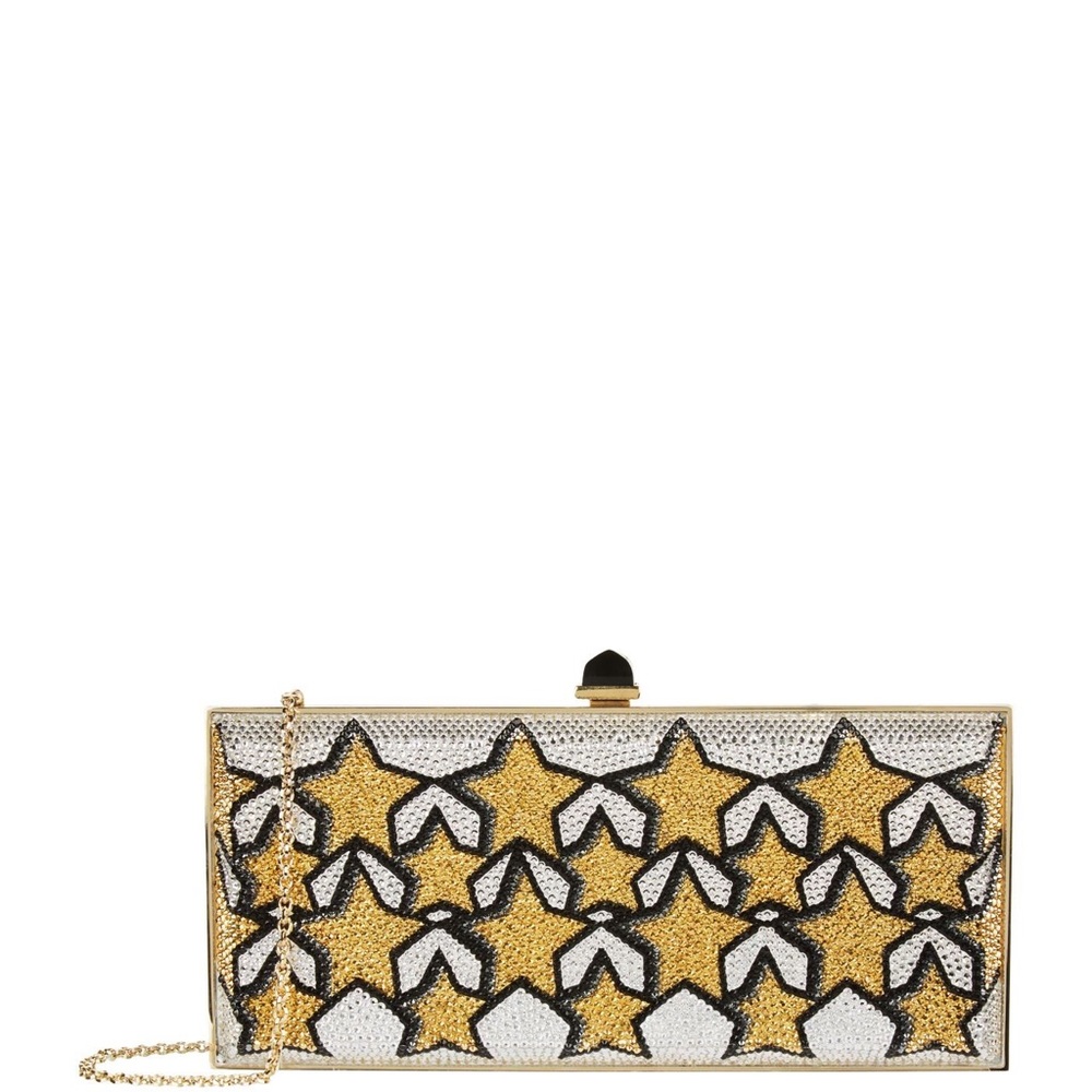 JUDITH LEIBER STARS CLUTCH Champagne Aurum Crystal